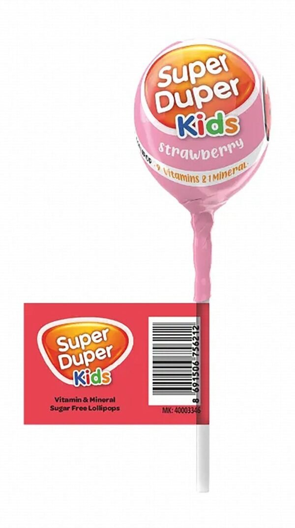 Super Duper Kids Lollipop Strawberry Flavor with Vitamins & Minerals, 1 Piece