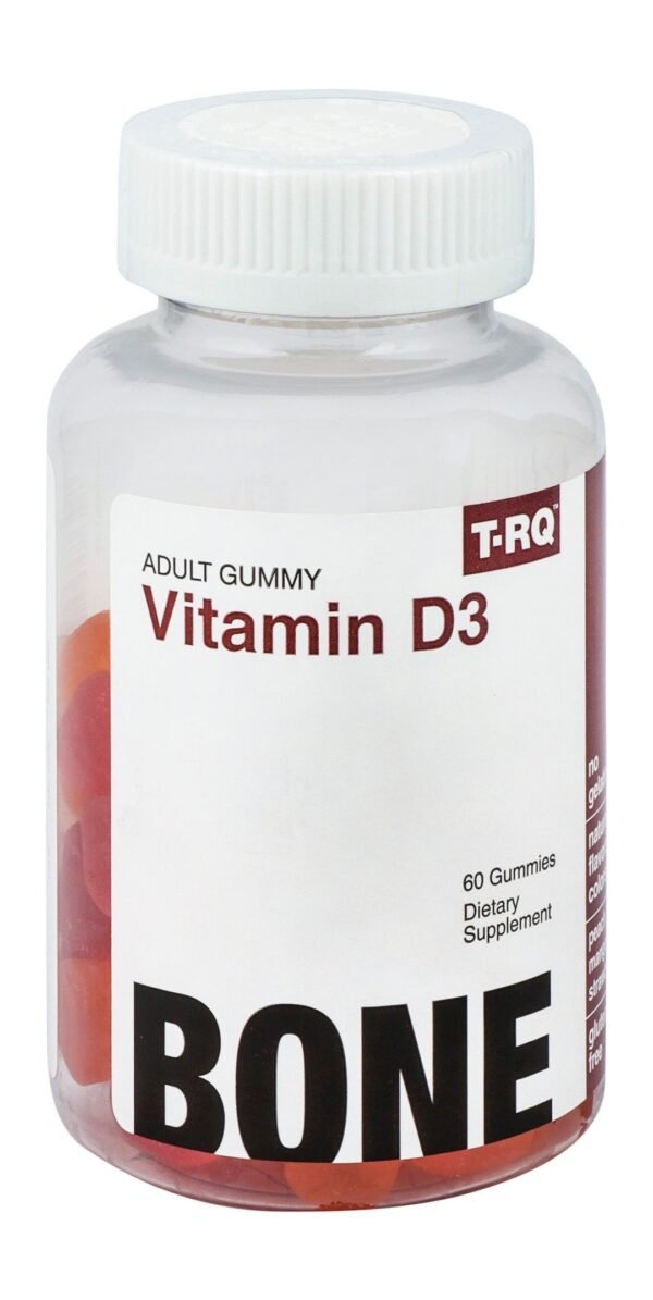 T-RQ 50mcg Vitamin D3 Bone Support Chewable Supplement Assorted Flavor, 60 Pieces