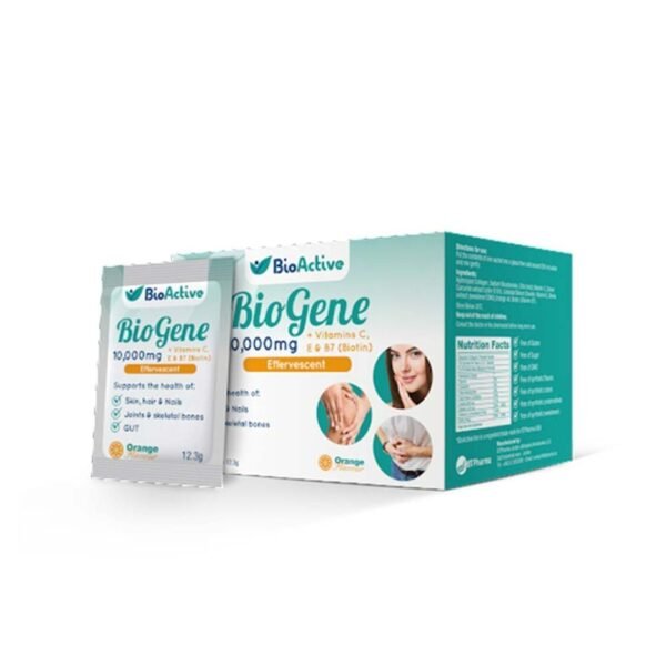 BTPharma Biogene Collagen + Vitamin C + Biotin Sachets, 24 Pieces