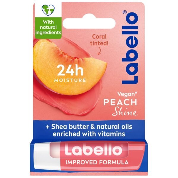 Labello 24H Melt-In Peach Shine Moisturizing Lip Balm, 1 Piece