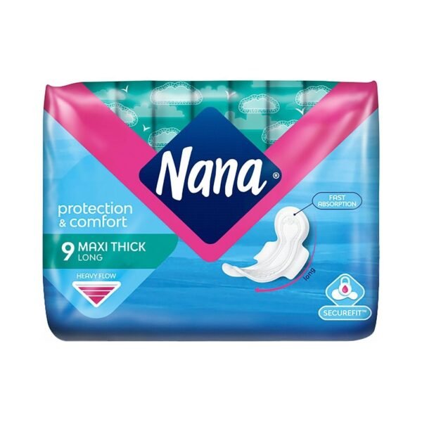Nana Maxi Thick Long Sanitary Pads, 9 Pieces