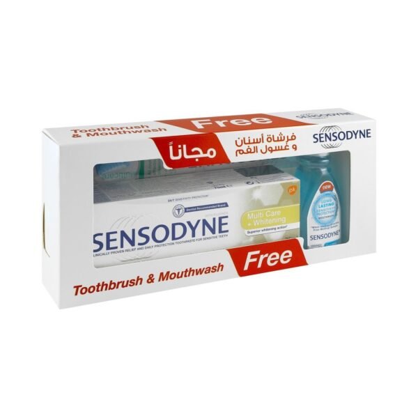 Sensodyne Multi Care Whitening Toothpaste + Brush And Mouthwash 75 ml+gift