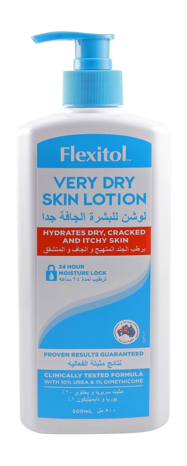 Flexitol Hydrating Face & Body Lotion with Urea & Dimethicone for Dry, Cracked & Itchy Skin, 500ml