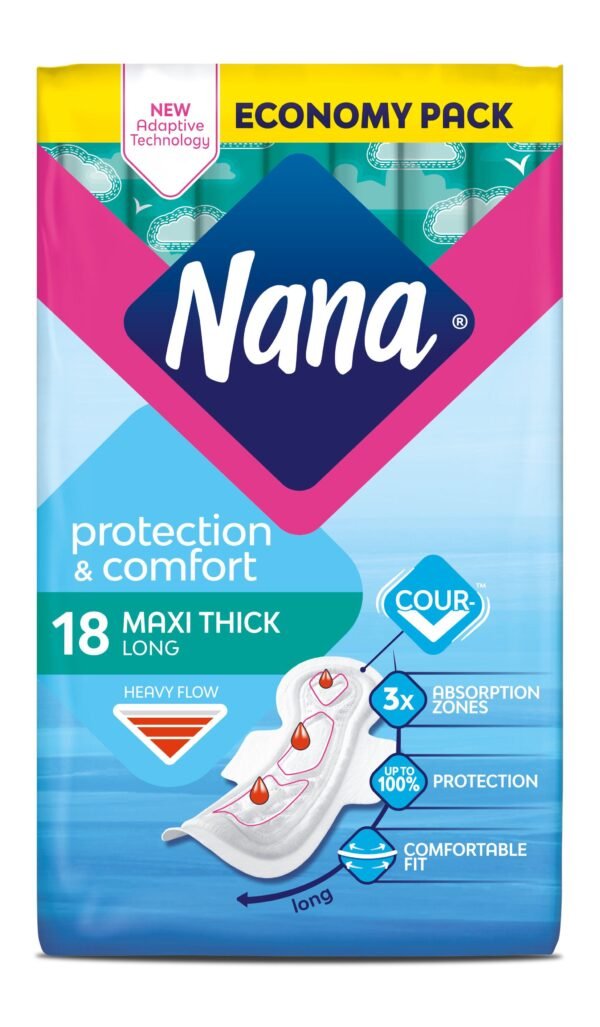 Nana Maxi Thick Long Pads, 18 Pieces