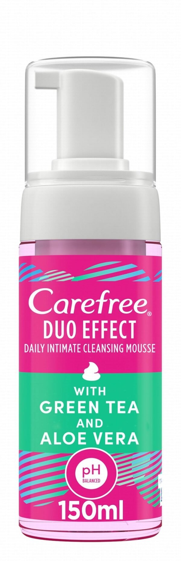 Carefree Mousse Duo Effect with Green Tea & Aloe Vera, 150ml