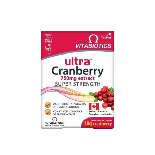 Vitabiotics Ultra Cranberry 750 Mg Extract Super Strength Tablets 30 Pieces