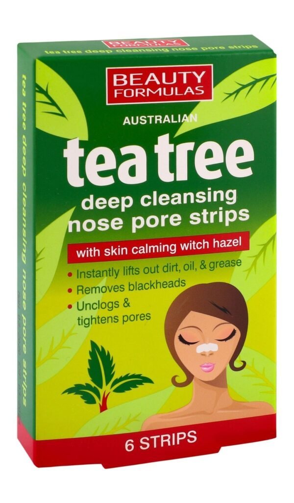 Beauty Formulas Tea Tree Deep Cleansing Nose Pore Strips, 6 Pieces