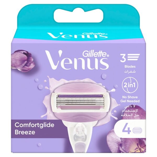 Gillette Venus Comfort Glide Breeze 3 Blade Razors, 4 Pieces