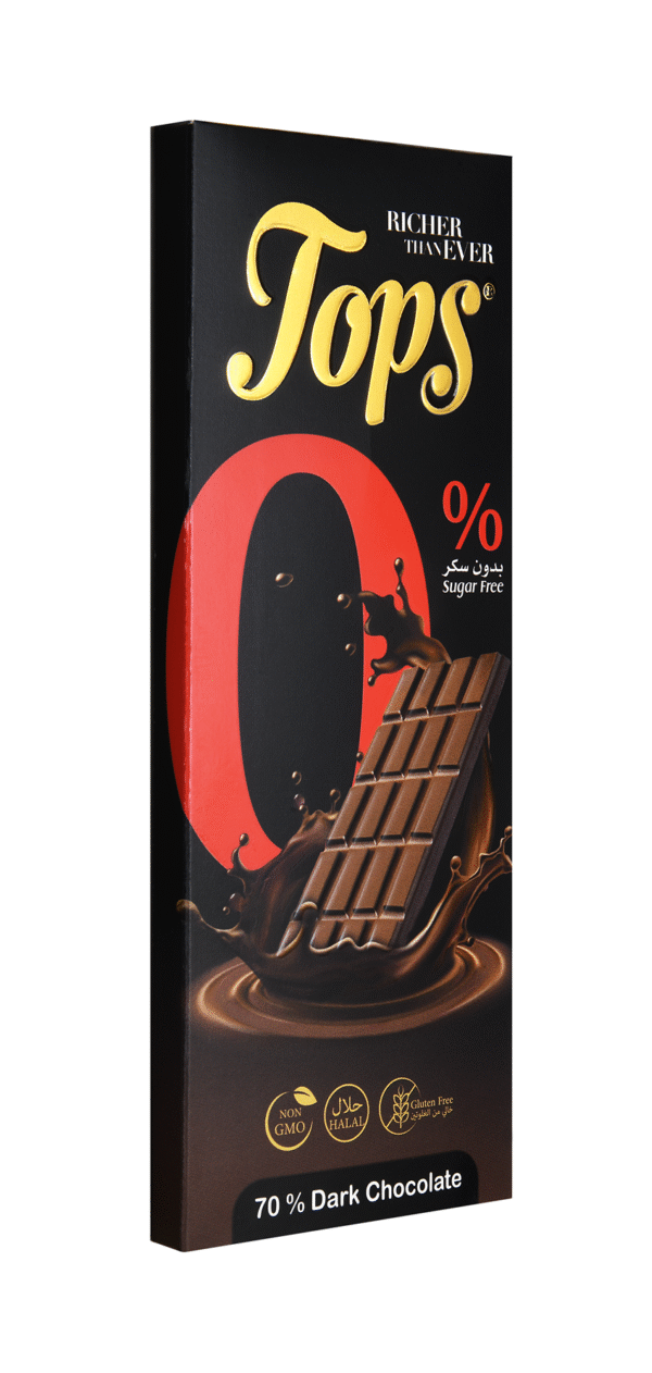 Tops Sugar Free Dark Chocolate 70% Cocoa 60 g