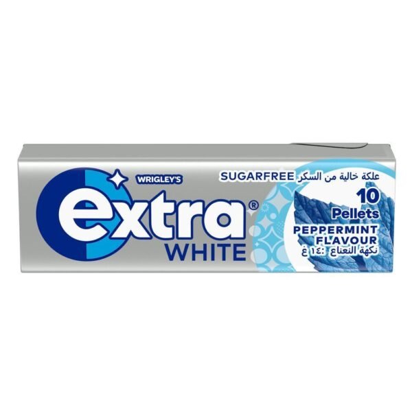 Wrigley's Extra White Peppermint Pellets Silver Blue Gum, 14g