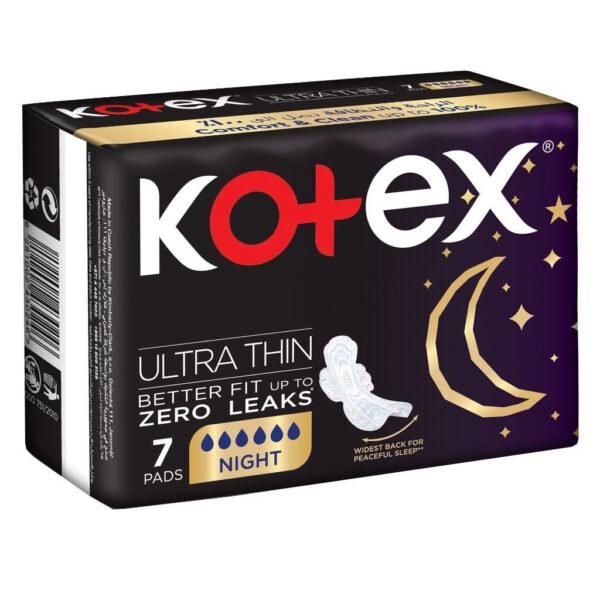 Kotex Ultra Thin Night Time Feminine Pads, 7 Pads