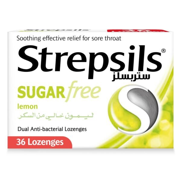 Strepsils Lemon Sugar Free Sore Throat Relief Lozenges, 36 Lozenges