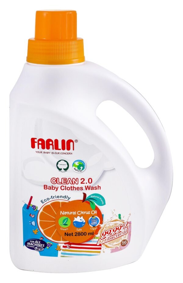 Farlin Clean 2.0 Antibacterial Baby Clothes Wash Citrus, 2.8L