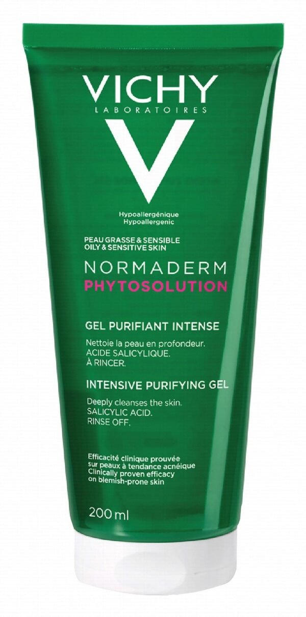 Vichy Normaderm Phytosolution Intensive Purifying Facial Cleansing Gel for Oily, Sensitive & Blemish-Prone Skin, 200ml