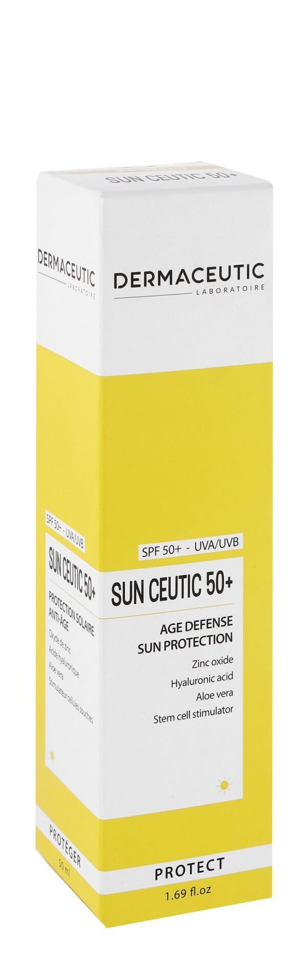 Dermaceutic Laboratoire Sun Ceautic Age Defence Facial Sunscreen with Zinc Oxide, Hyaluronic Acid & Aloe Vera SPF50+, 50ml