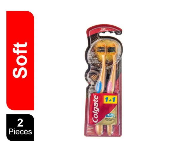 Colgate Toothbrush Charcoal gold Soft 1+1 free.