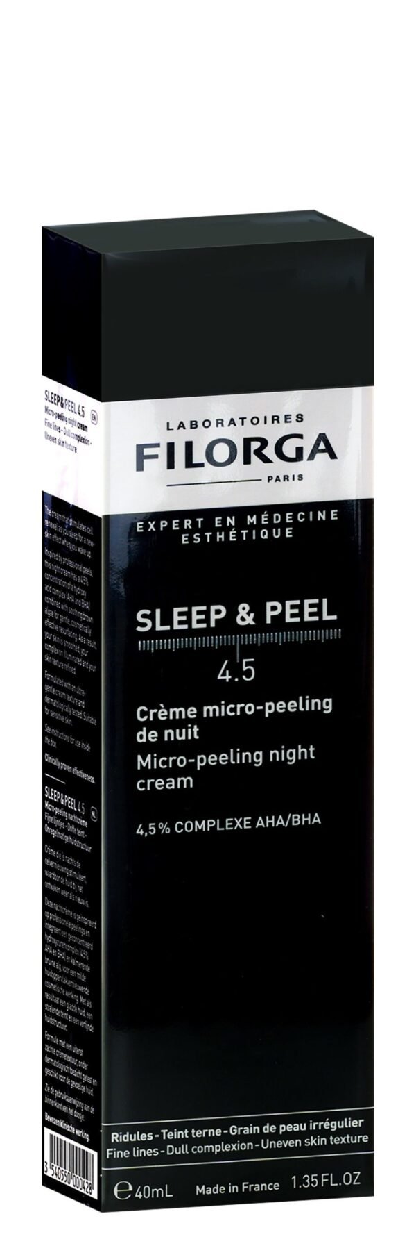Filorga Sleep & Peel 4.5% AHA & BHA Complex Micro-Peeling Facial Night Cream for Fine Lines, Dull & Uneven Skin, 40ml