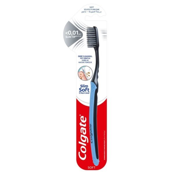 Colgate Slim Blue & Black Charcoal Infused Soft Toothbrush, 1 Piece