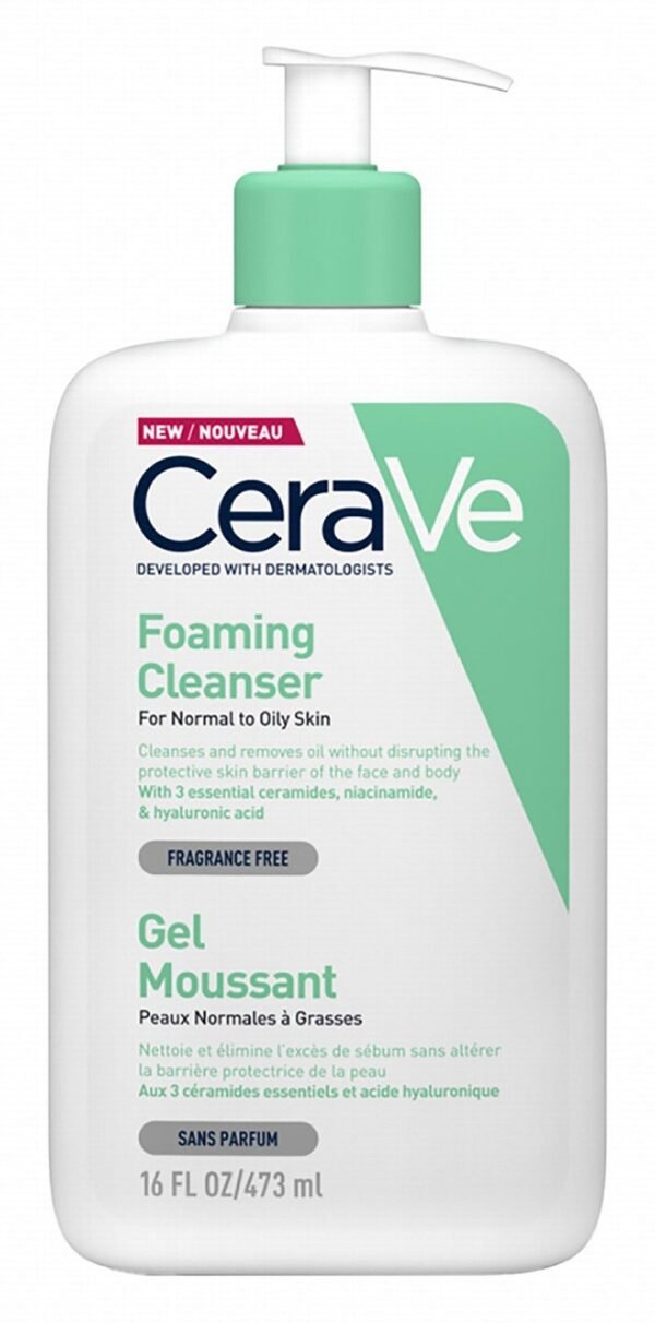 CeraVe Hypoallergenic Foaming Face & Body Cleanser with Ceramide, Niacinamide & Hyaluronic Acid, 473ml