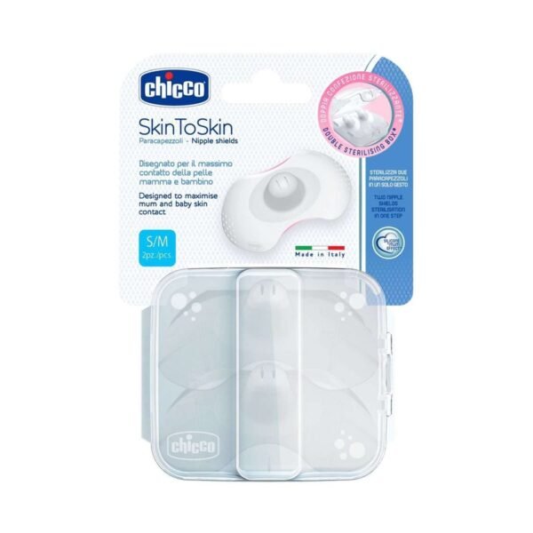 Chicco Small to Medium Transparent Silicone Nipple Shields, 2 Pieces