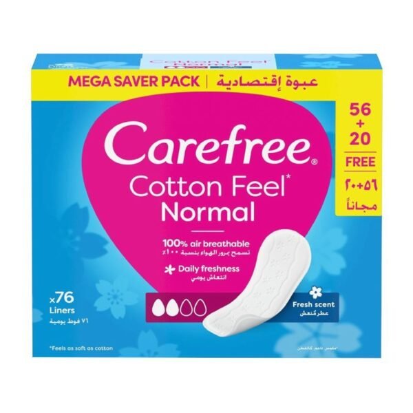 Carefree Fresh Scent Pantyliners Mega Pack, 76 Pieces