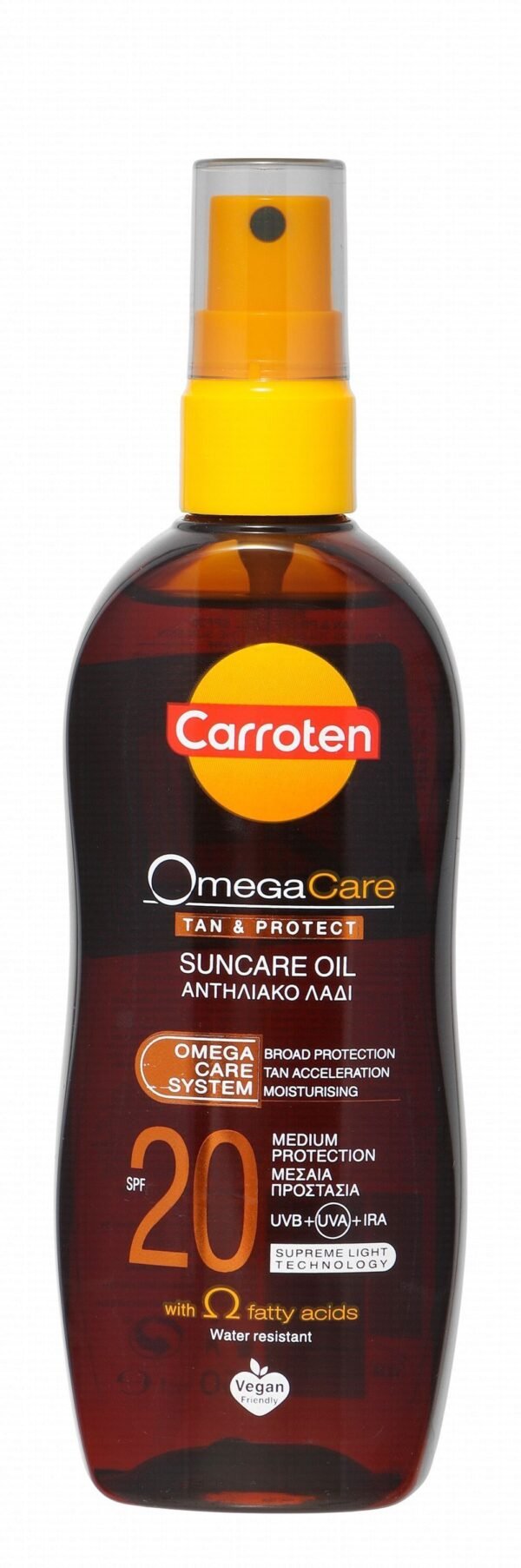 Carroten Omega Care Water-Resistant Sun Care Oil with Omega Fatty Acids SPF20, 150ml